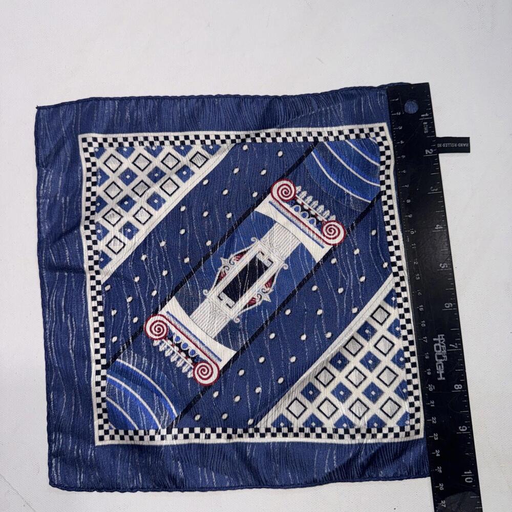 Unbranded 100% Silk Handkerchief Made In Korea Hand Rolled‎ Vintage Pocket Scarf - Picture 5 of 6